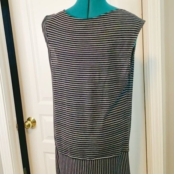 Derek Lam Drape Neck Drop Waist Sleeveless Casual Lightweight Dress - Picture 9 of 14